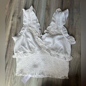 Topshop White Ruffle Blouse